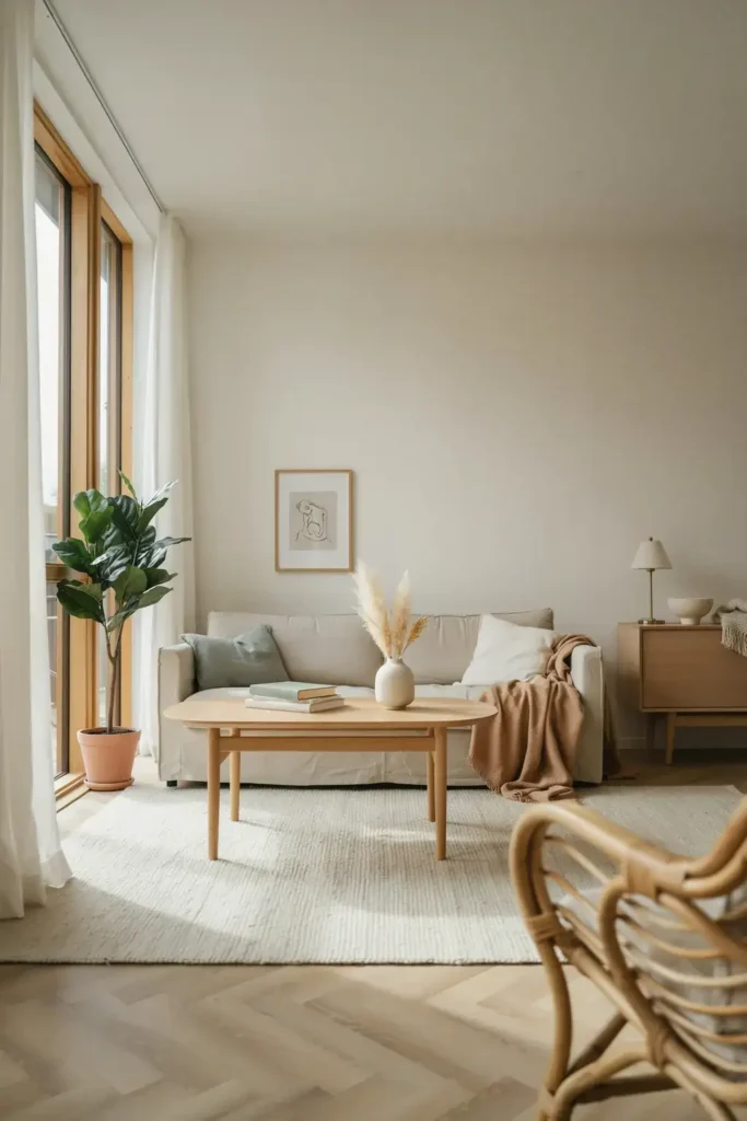 Bright White Scandinavian Living Room