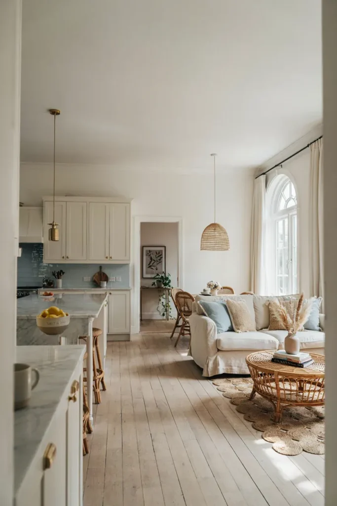 Coastal-Inspired Open Concept Living Space