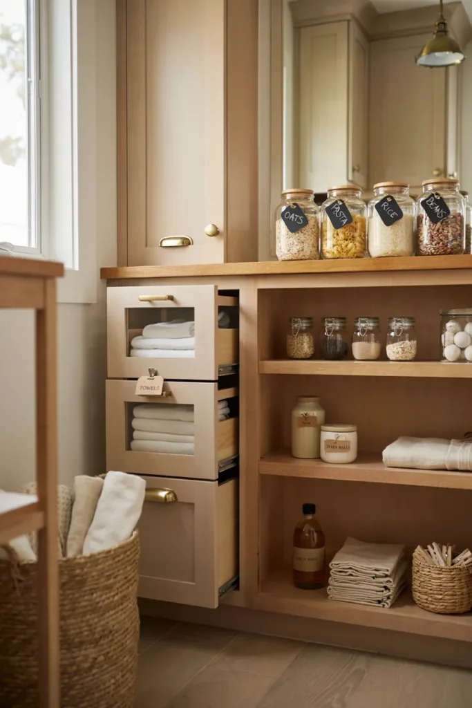 Compact Pantry with Pull-Out Drawers