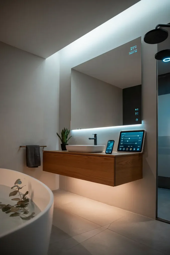 Contemporary Bathroom Featuring App-Controlled Features
