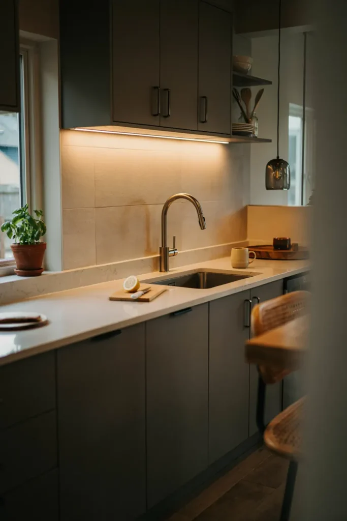 Contemporary Kitchen with Under-Cabinet Lighting