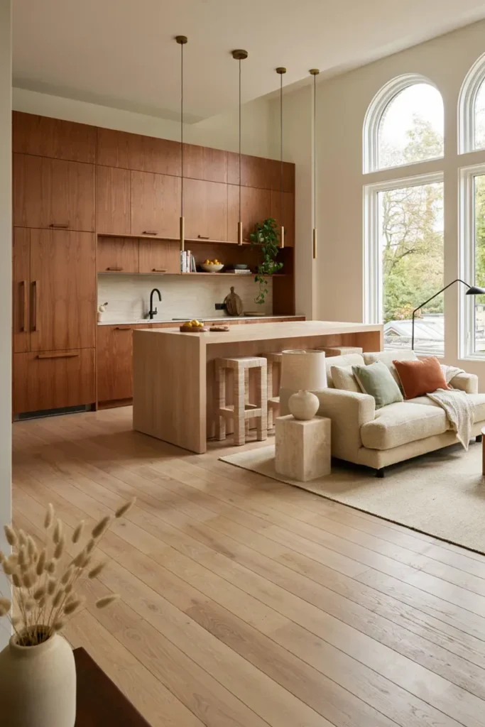 Contemporary Open Layout with Wood Finishes