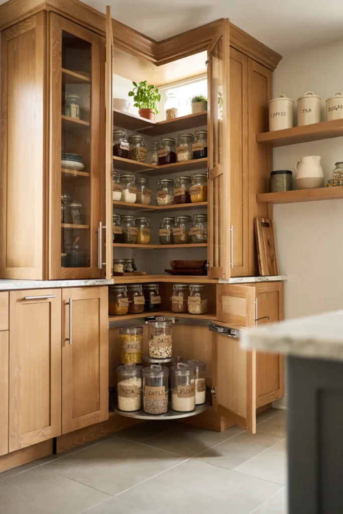 Corner Pantry for Unused Kitchen Space