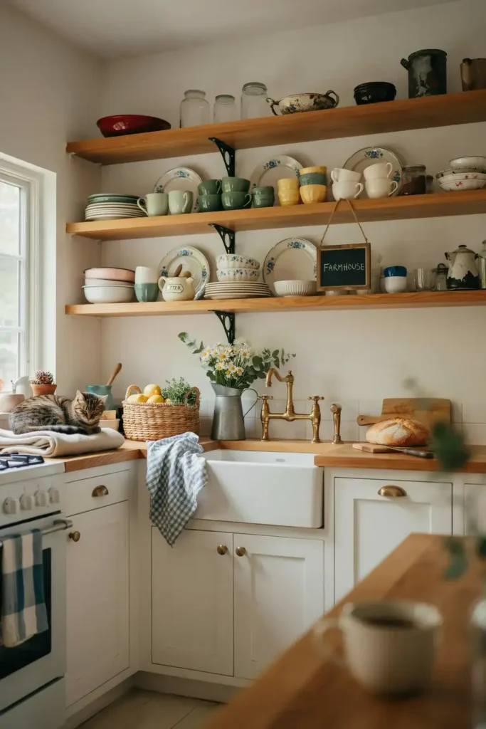 Country Kitchen with Open Shelving
