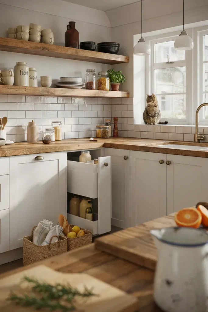 Cozy Farmhouse Corner Cabinet Ideas