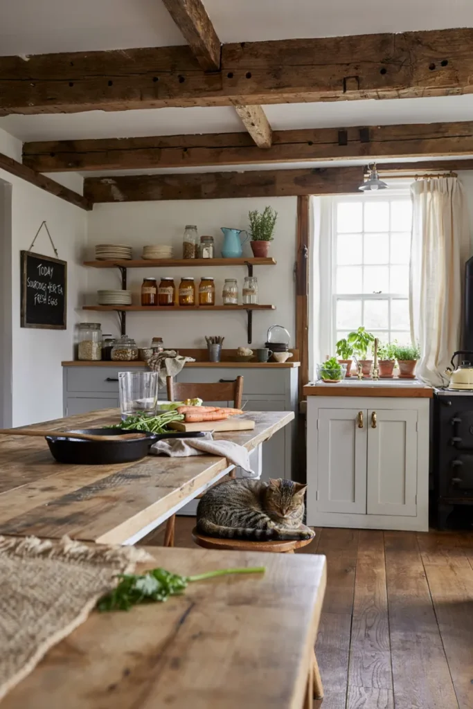  Cozy Kitchen with Reclaimed Wood Elements