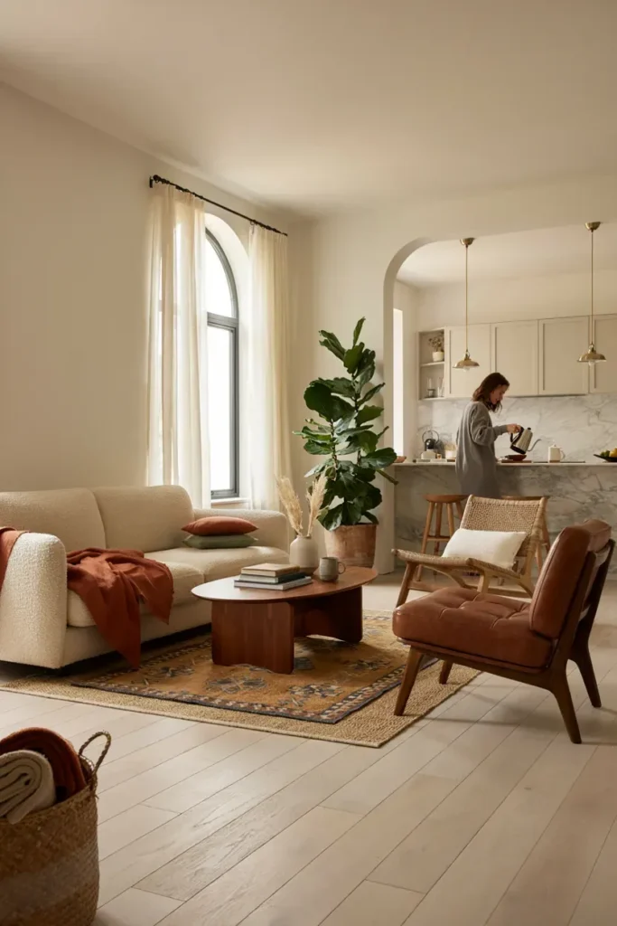  Cozy Open-Concept Living Room Design