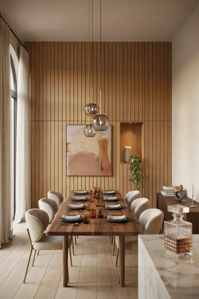 Dining Room with a Stylish Accent Wall