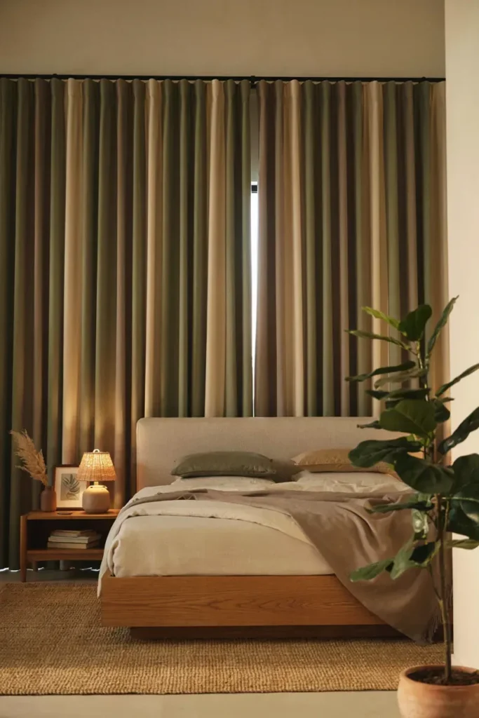 Earth-Tone Bedroom Blackout Curtains