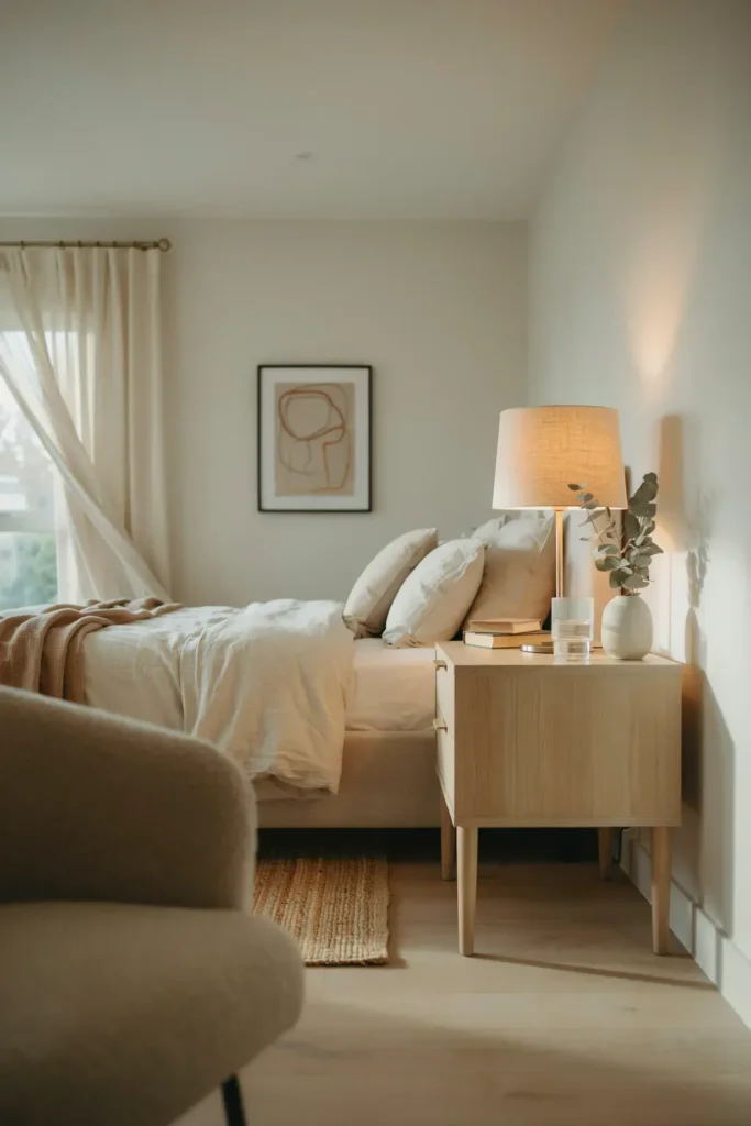 Elegant Fabric Shade Bedroom Lamp