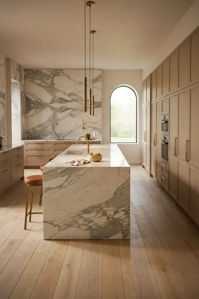 Elegant Kitchen with Gold Hardware
