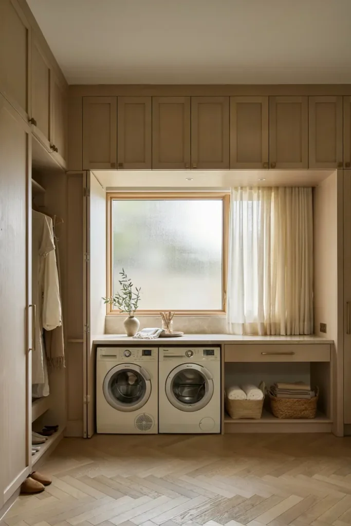 Elegant Neutral Laundry Room Design