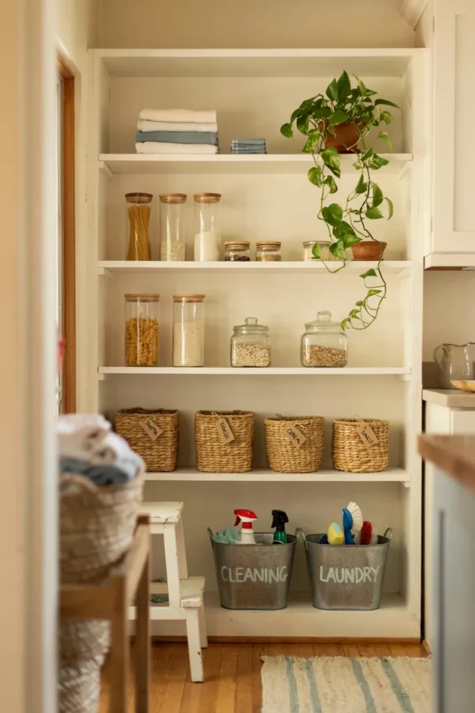 Family-Friendly Laundry Room Pantry System