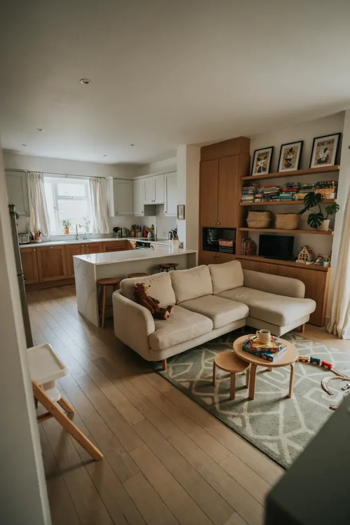 Family-Friendly Open Kitchen Living Room Layout