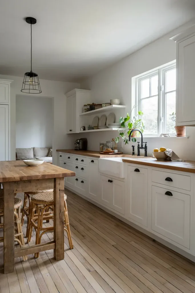 Farmhouse Cabinets with Matte Black Fixtures
