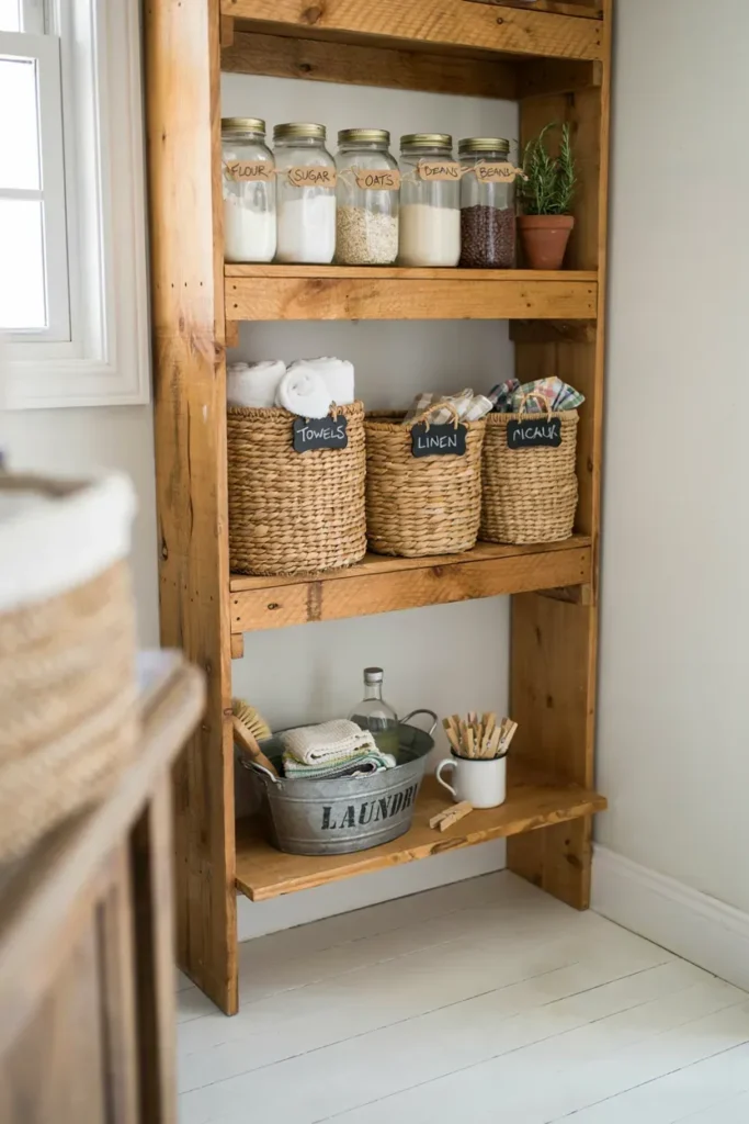  Farmhouse Pantry Featuring Open Bins
