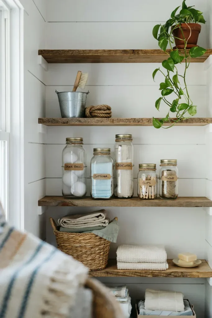Farmhouse Pantry with Glass Jar Storage