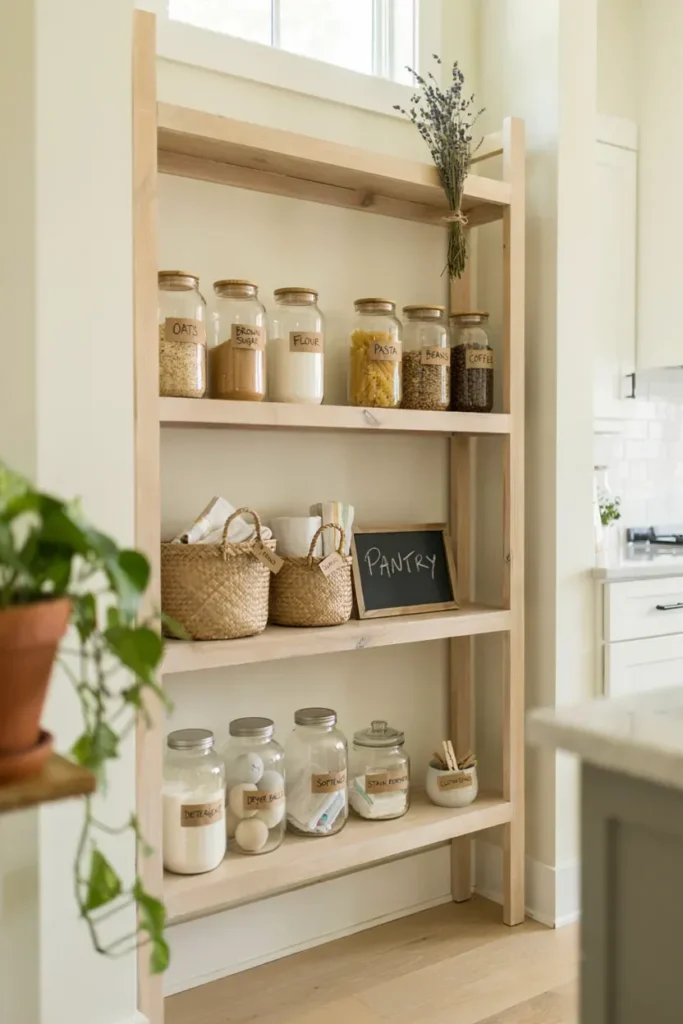  Farmhouse Pantry with Labeled Containers