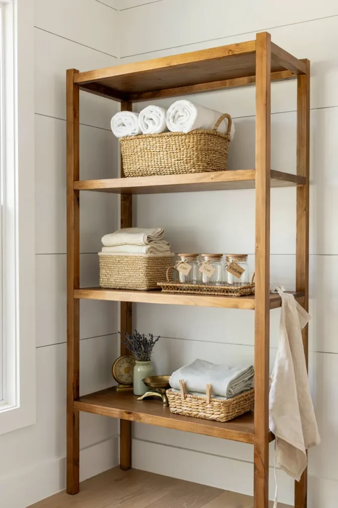 Farmhouse Pantry with Woven Storage Baskets