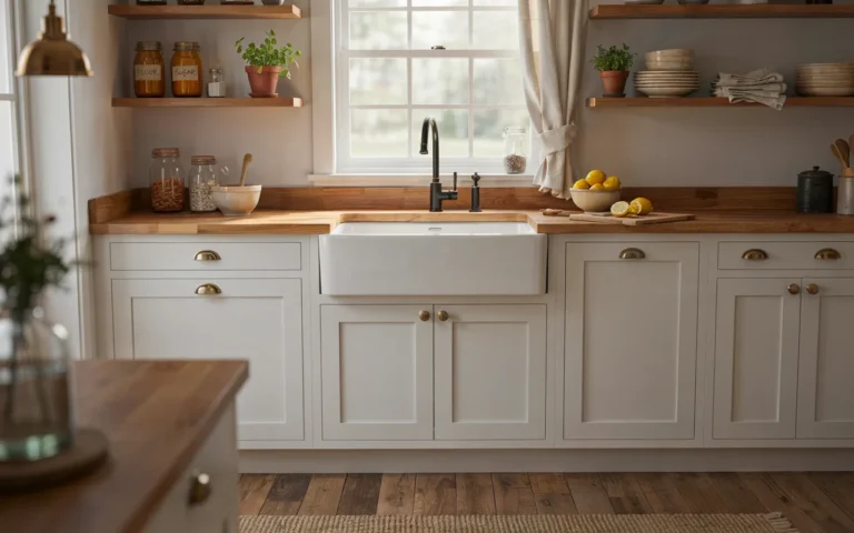 Farmhouse White Kitchen Cabinet Ideas