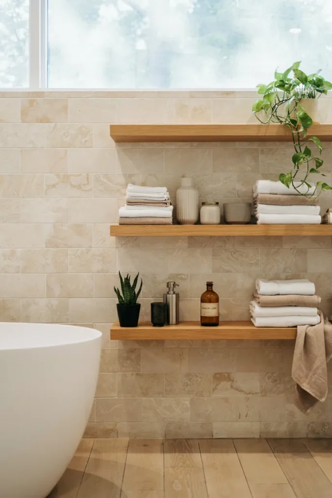 Floating Bathroom Shelves for Extra Storage