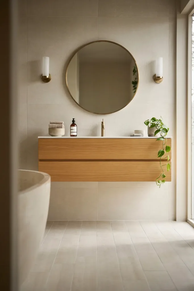 Floating Oak Vanity