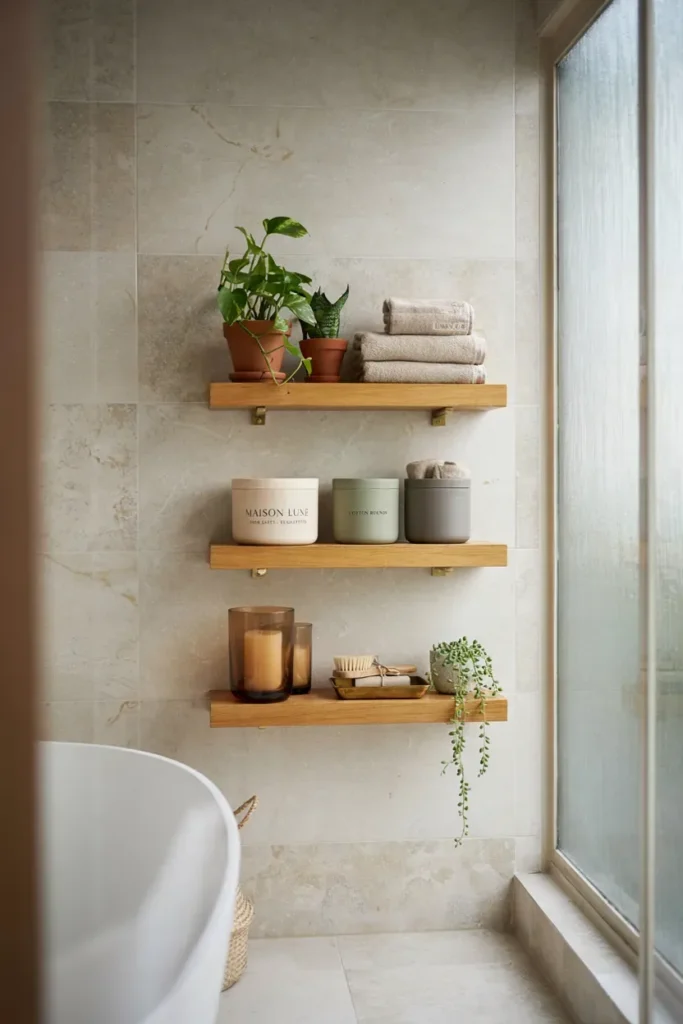Floating Shelves with Decorative Accents