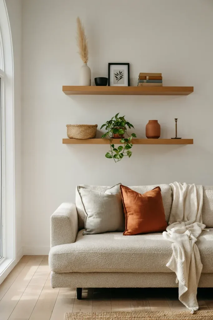 Floating Wood Shelves