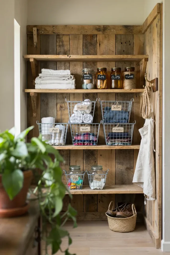  Laundry Room Pantry Featuring Wire Baskets
