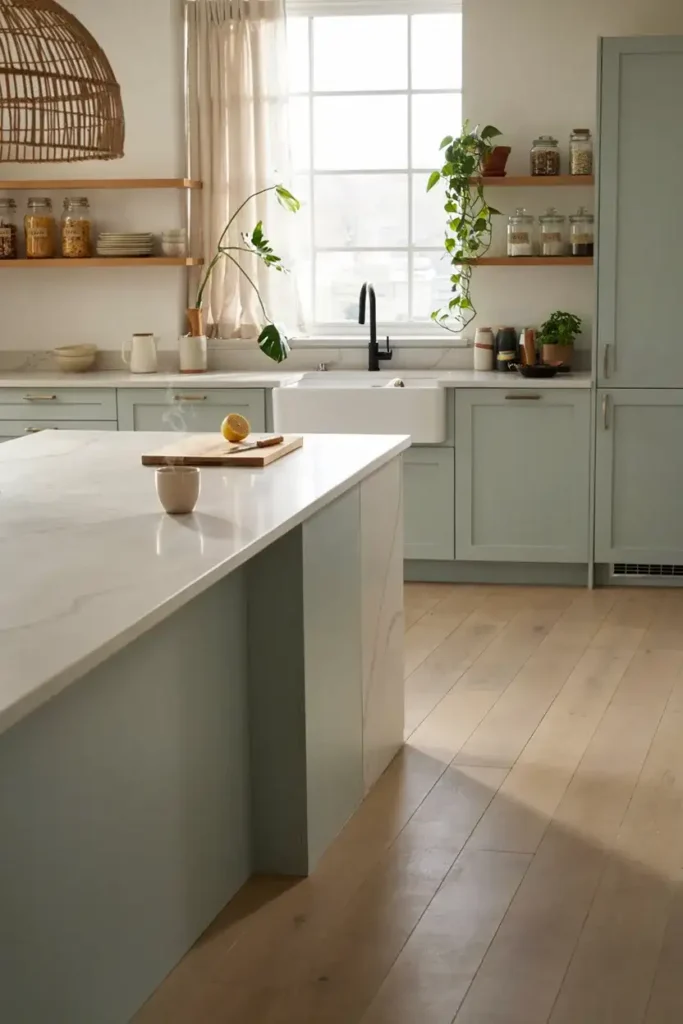 Light Green Kitchen for an Airy Feel
