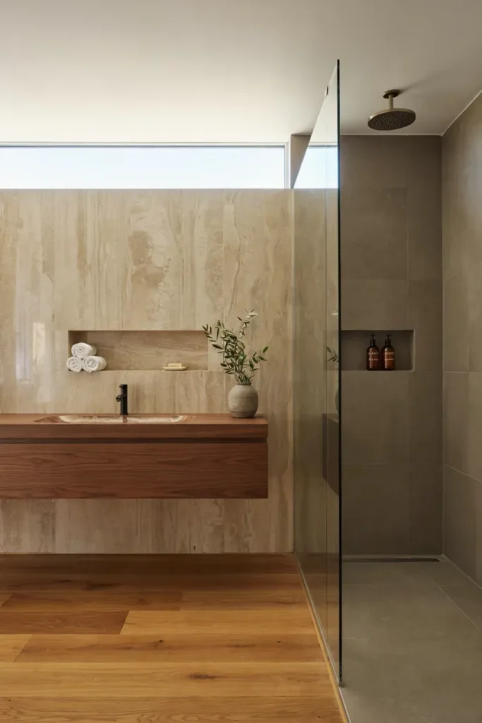 Luxury Bathroom Storage with Built-In Niches