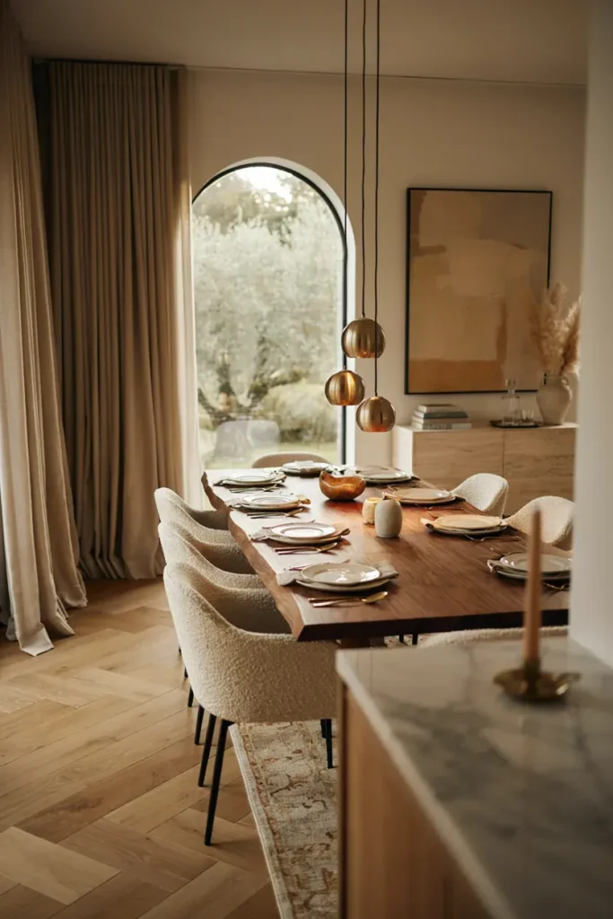Luxury Dining Space with Neutral Layered Textures
