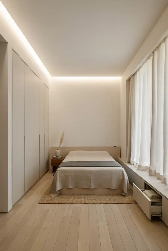 Minimalist Bedroom with Built-In Storage