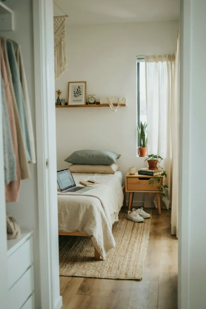 Minimalist Boho Dorm Room Design