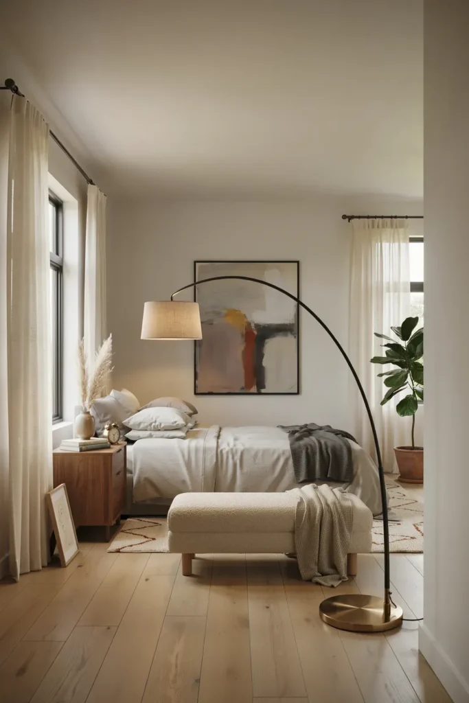 Modern Arc Floor Lamp for Bedrooms
