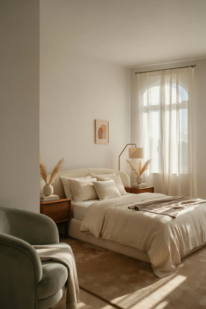Modern Cozy Bedroom with Plush Textures