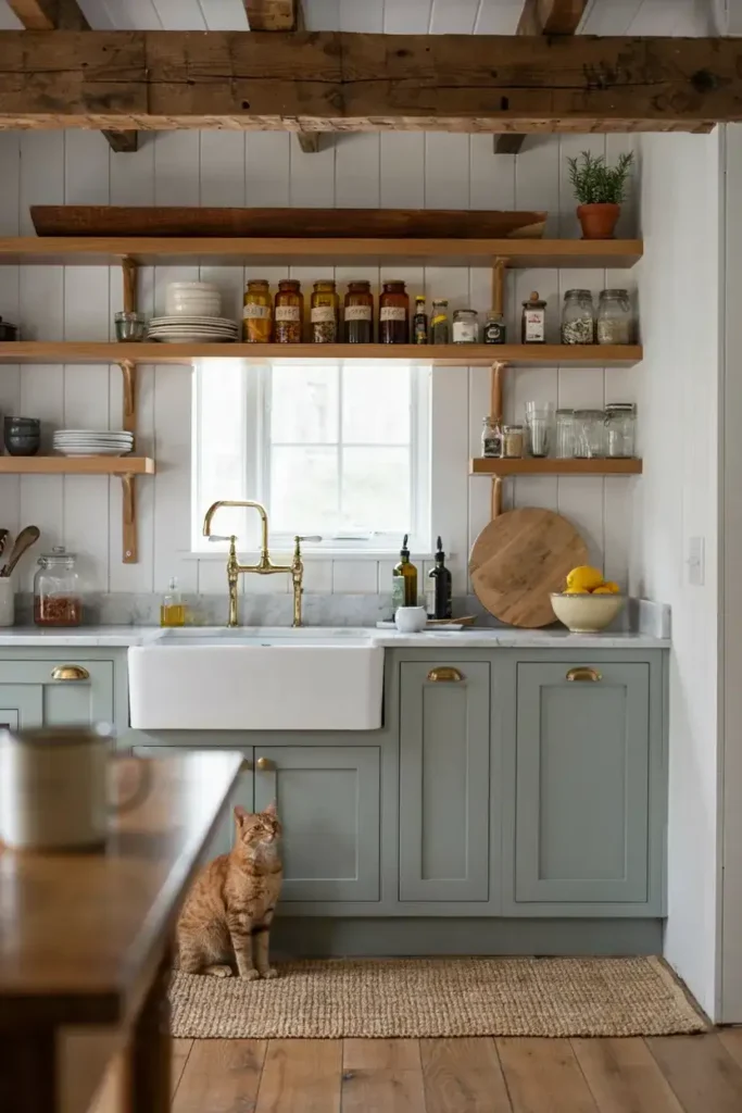 Modern Farmhouse Green Kitchen Design