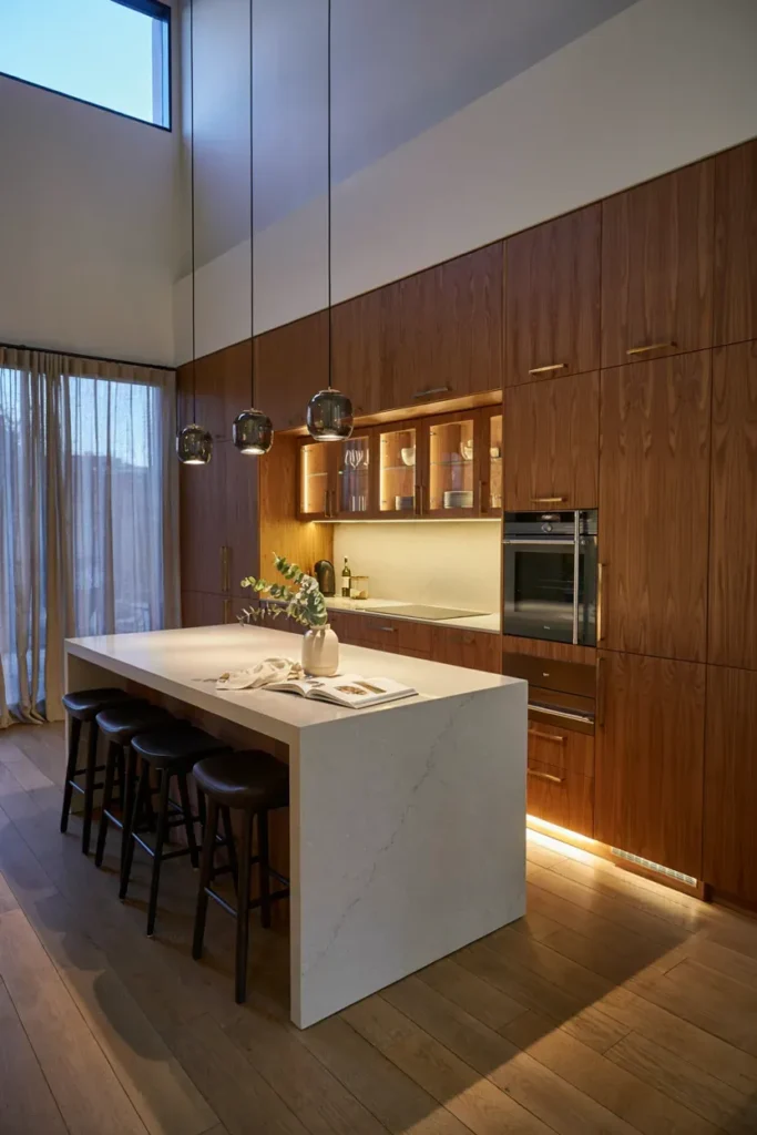 Modern Kitchen Cabinets with Built-In Lighting