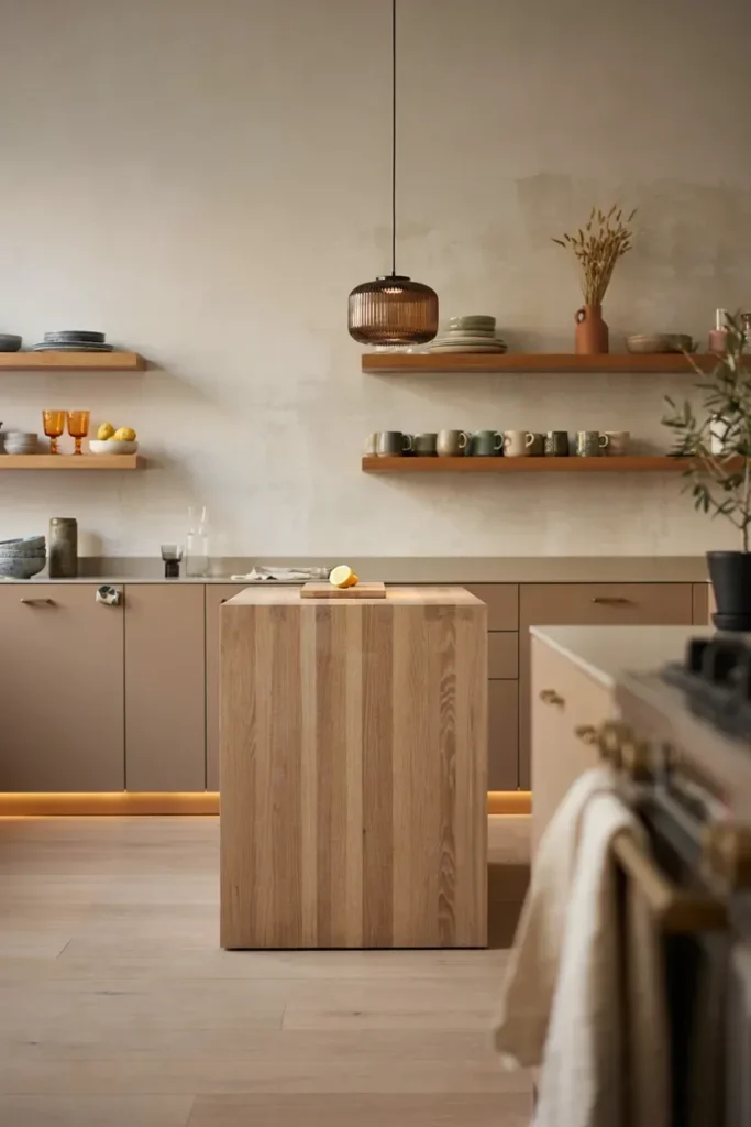 Modern Kitchen Cabinets with Floating Shelves
