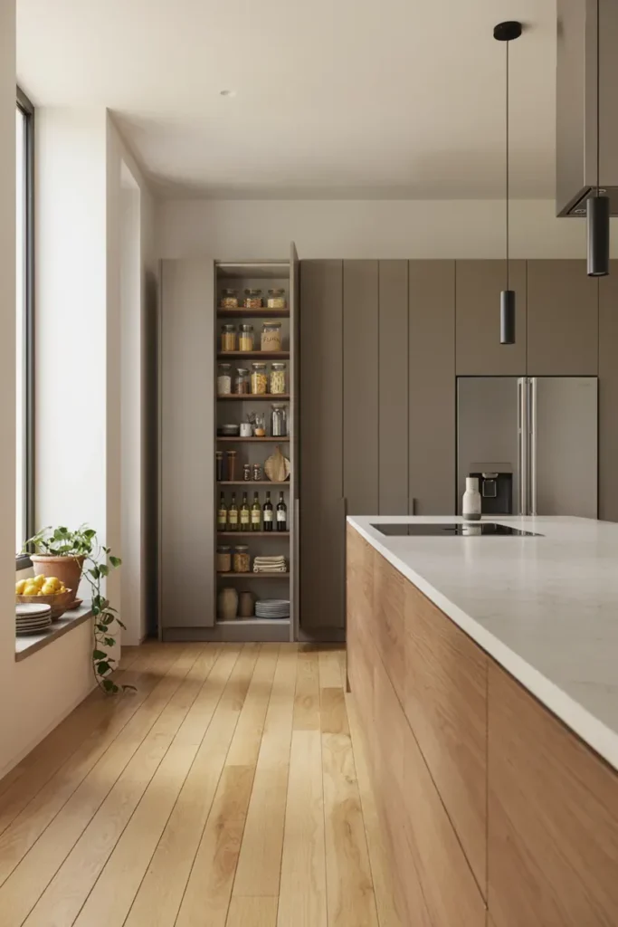 Modern Kitchen Cabinets with Pantry Integration