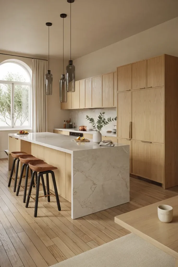 Modern Kitchen Featuring a Large Statement Island