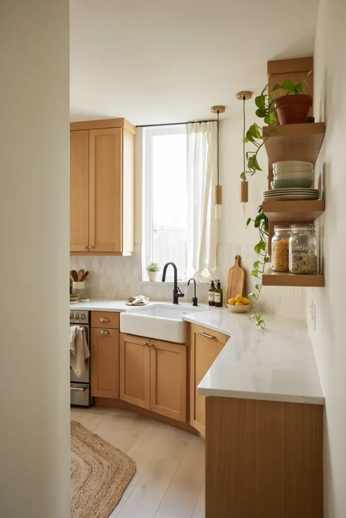 Modern Kitchen with Light Wood Cabinetry