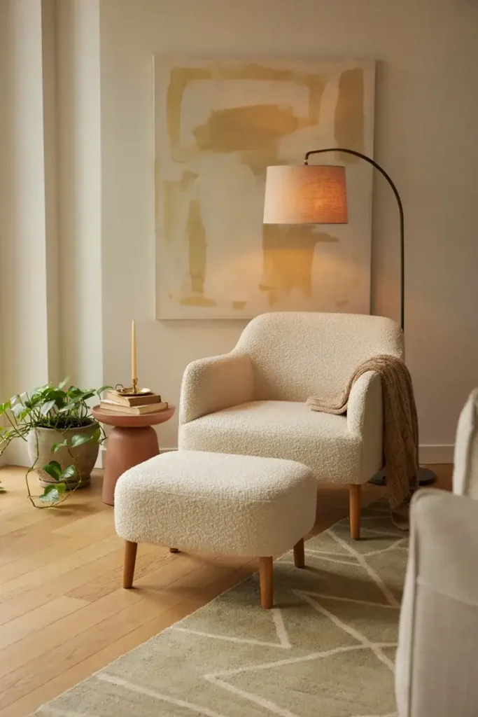 Modern Living Room Chair with Ottoman