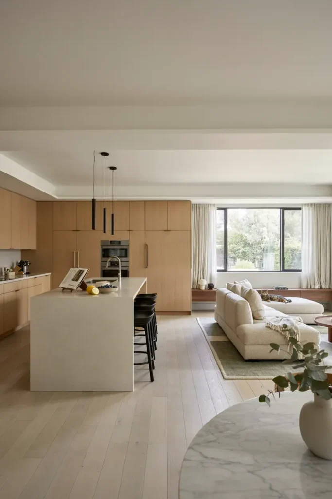 Modern Open Concept Layout with a Kitchen Island