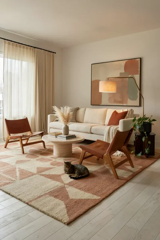  Modern Space with Oversized Area Rugs