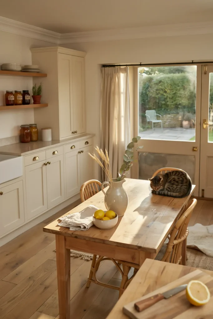 Neutral-Toned Country Kitchen Decor
