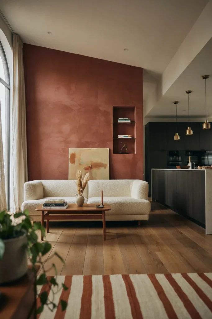 Open Kitchen Living Room with a Feature Wall