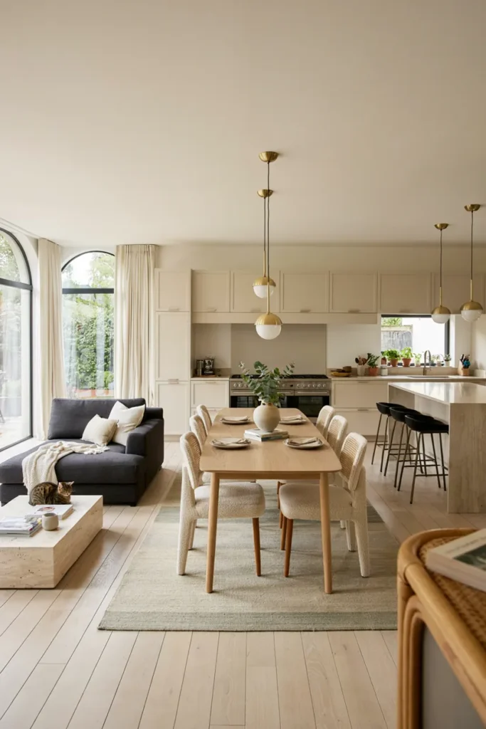 Open Kitchen Living Room with a Large Dining Area