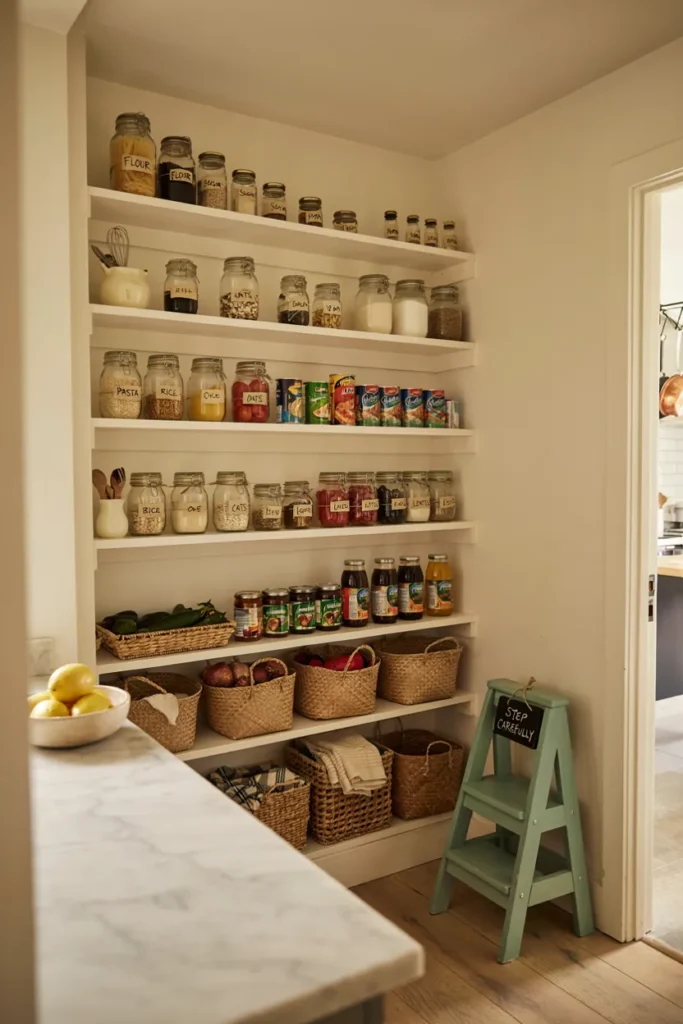 Open Shelving Pantry Organization