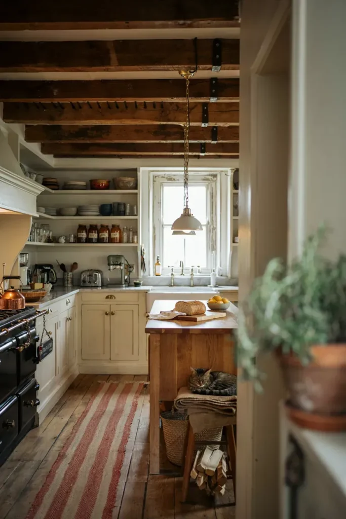 Rustic Farmhouse Kitchen with Exposed Beams